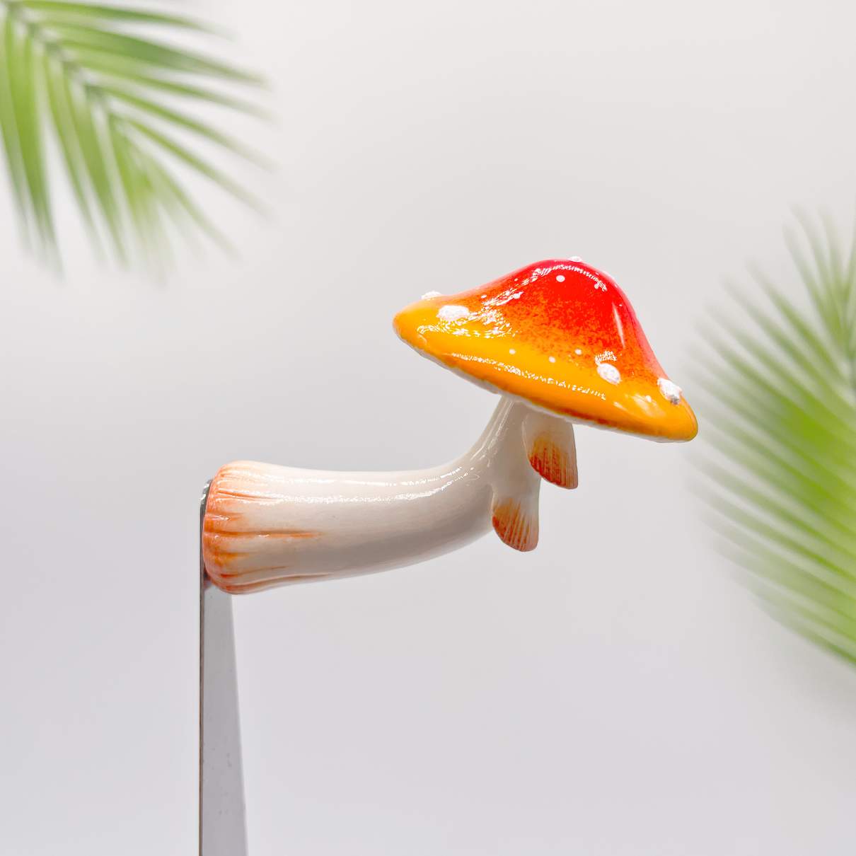 Aimant pour réfrigérateur en forme de champignon dégradé rouge-orange