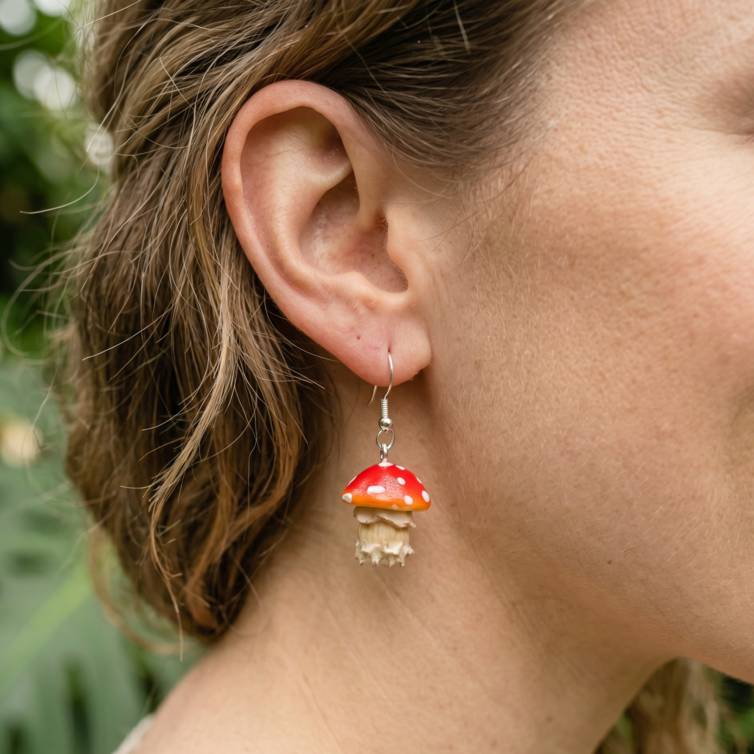 Mini Mushroom Earrings