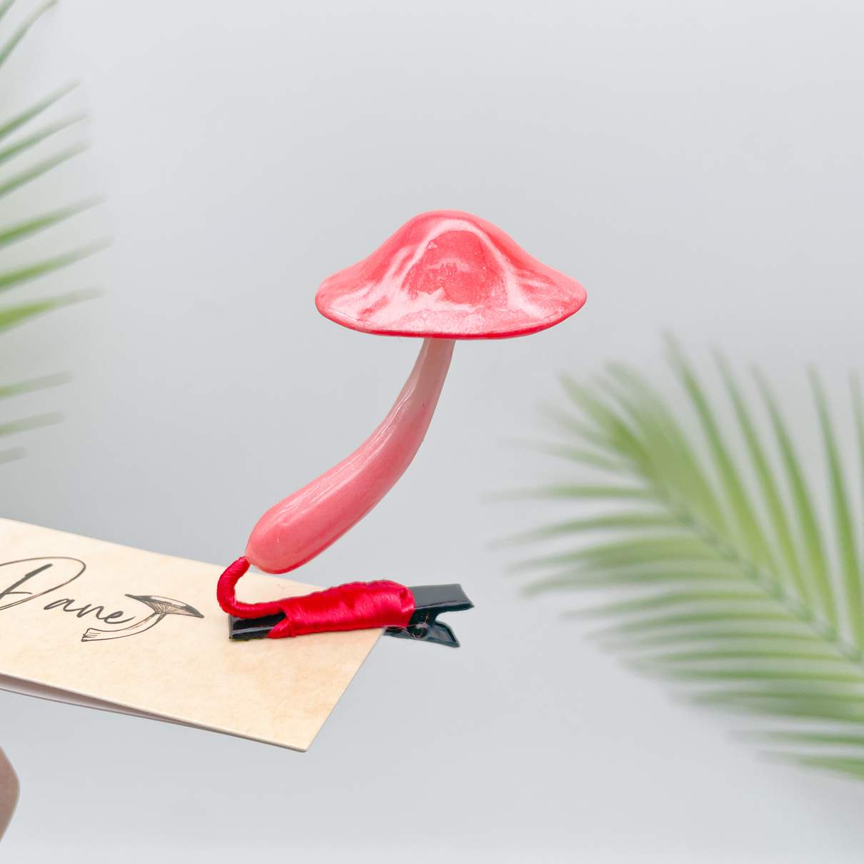 Handmade Clay Mushroom Hair Clip