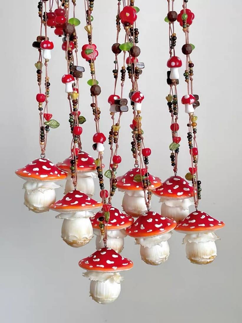 Handmade Clay Mushroom Necklace