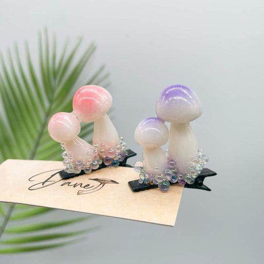 Handmade Clay Mushroom Hair Clip