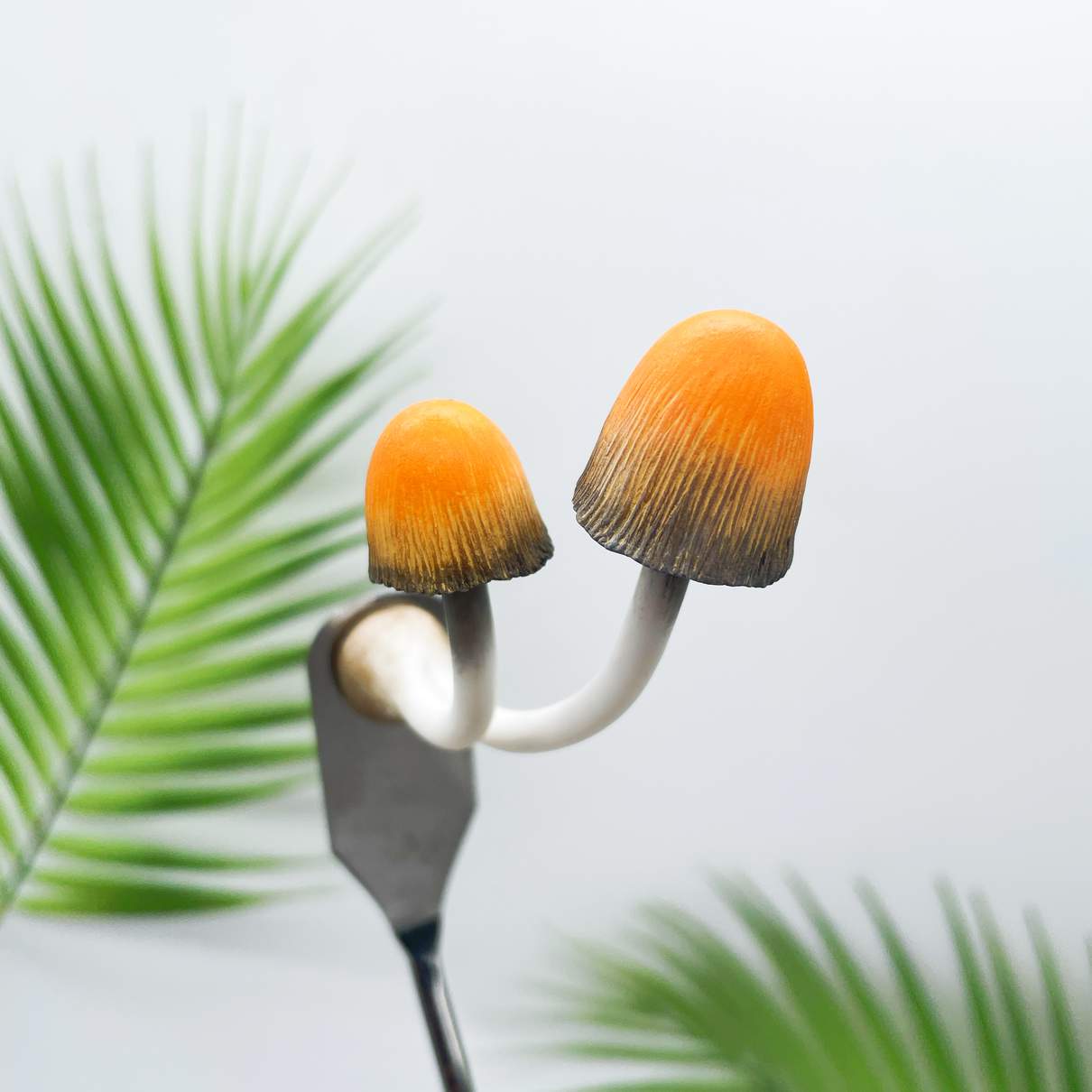 Twin Orange Ink Mushroom
