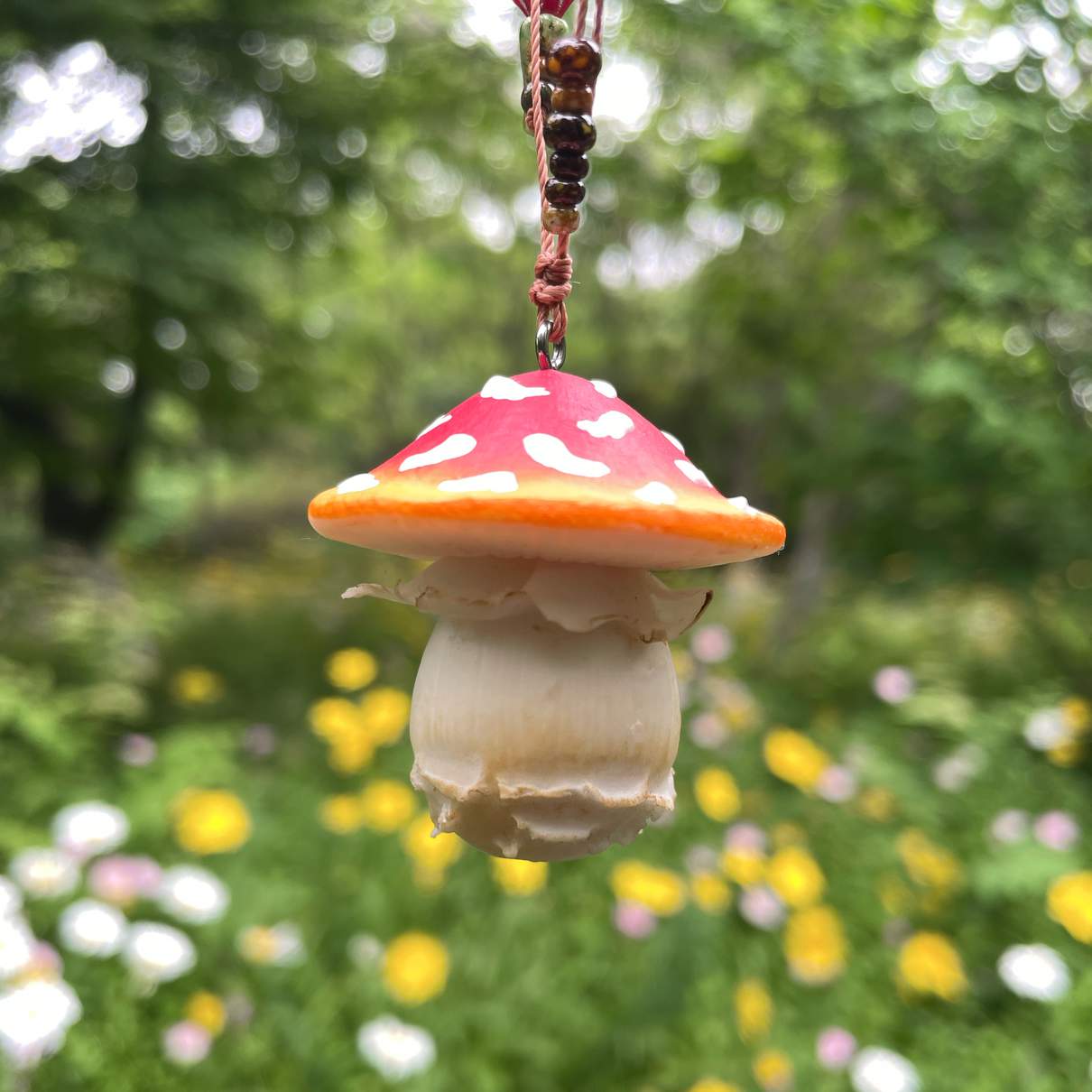 Handmade Clay Mushroom Necklace