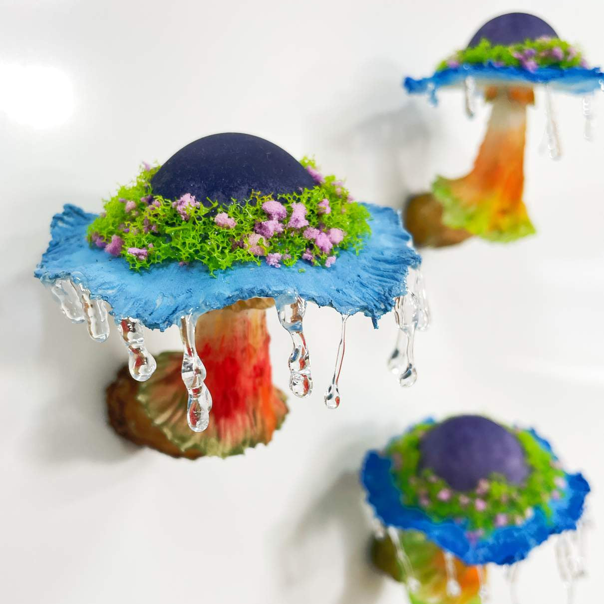 Fairy Canopy Rain Clay Mushroom Fridge Magnet