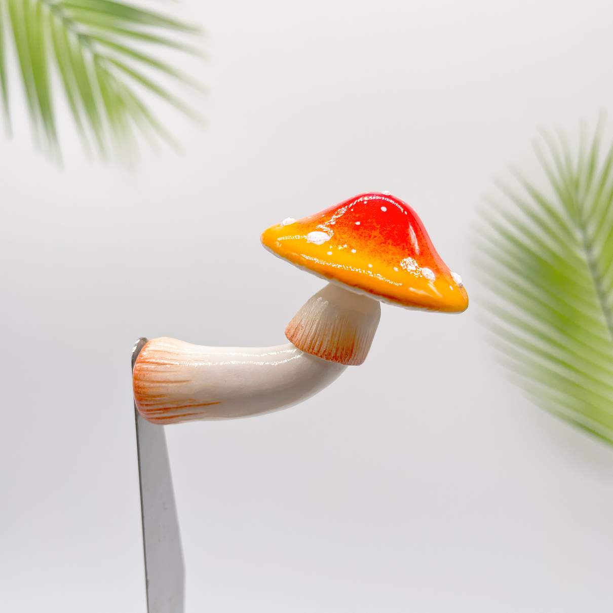 Kühlschrankmagnet mit Pilz-Farbverlauf, Rot-Orange