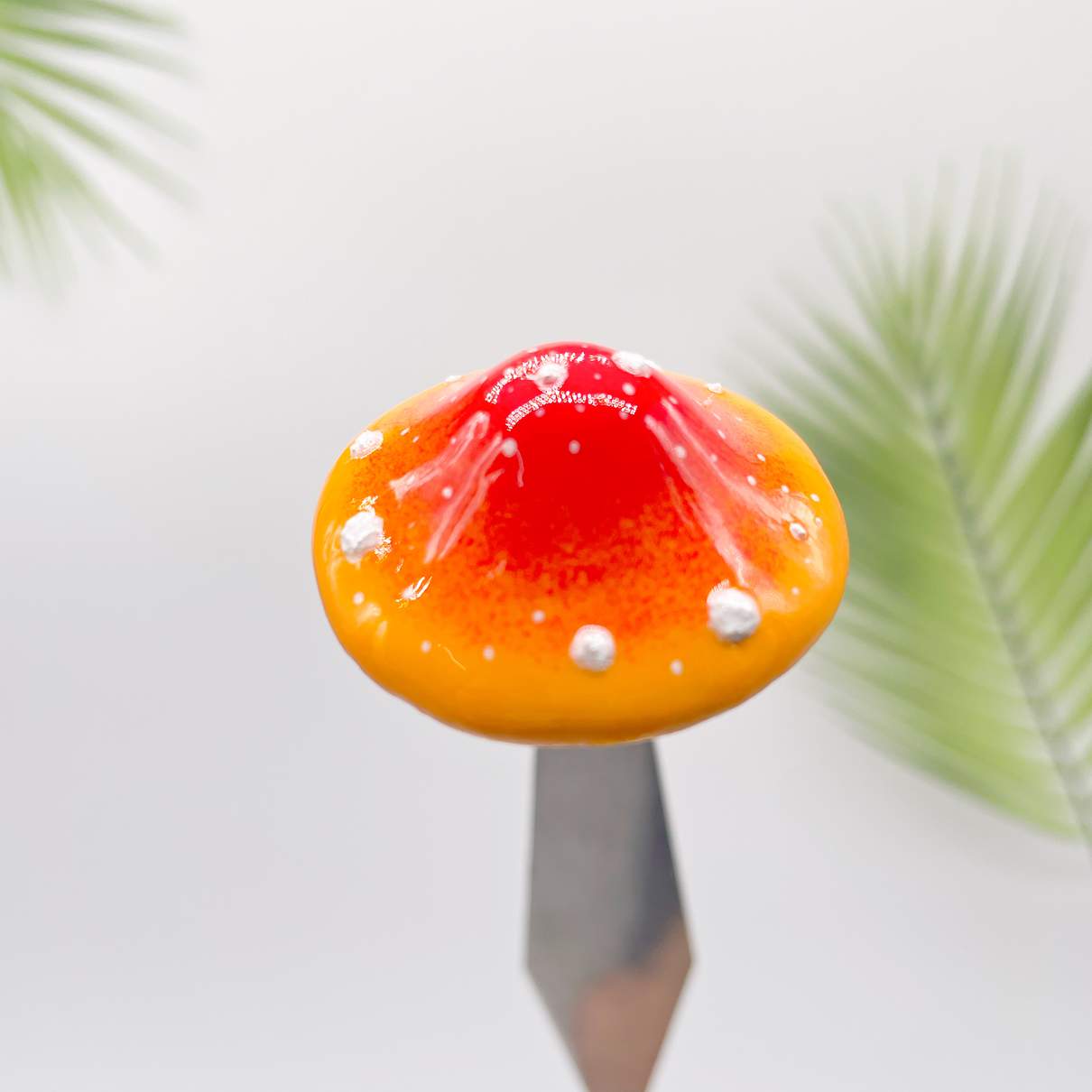 Kühlschrankmagnet mit Pilz-Farbverlauf, Rot-Orange