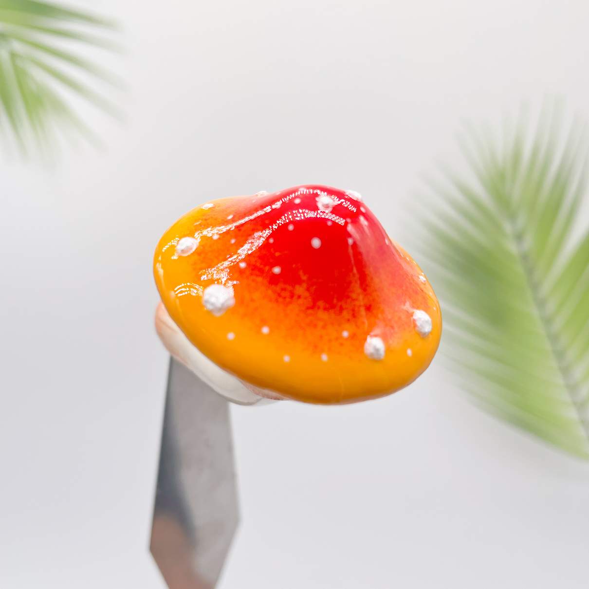 Kühlschrankmagnet mit Pilz-Farbverlauf, Rot-Orange