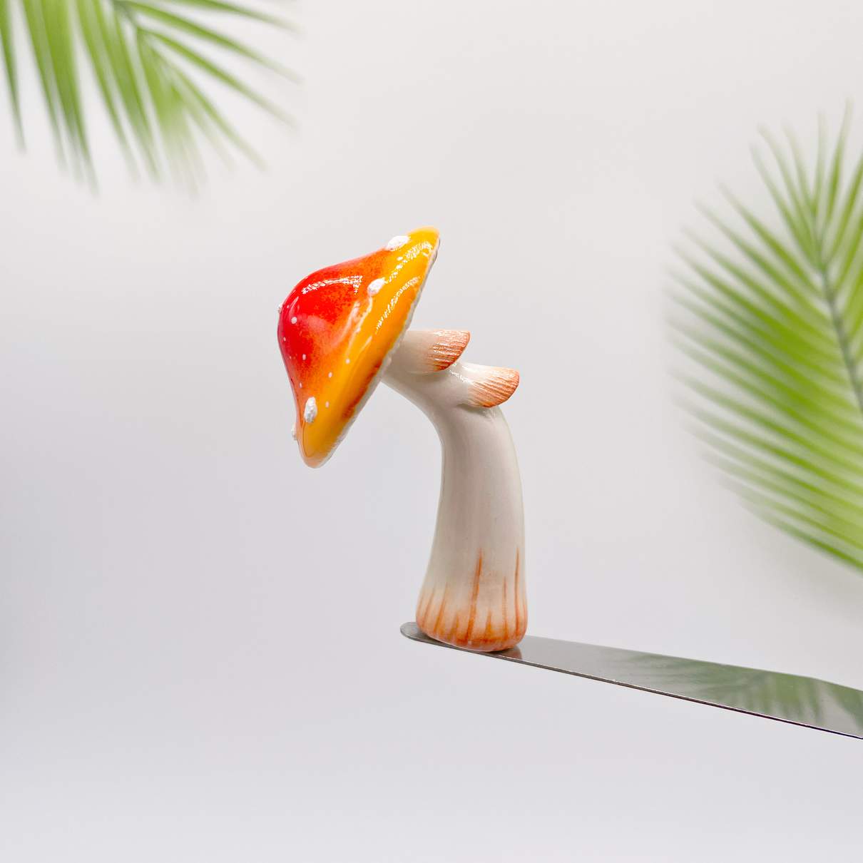 Kühlschrankmagnet mit Pilz-Farbverlauf, Rot-Orange