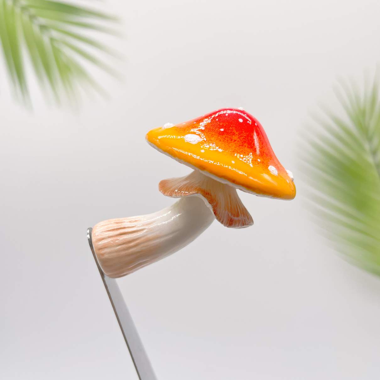 Kühlschrankmagnet mit Pilz-Farbverlauf, Rot-Orange