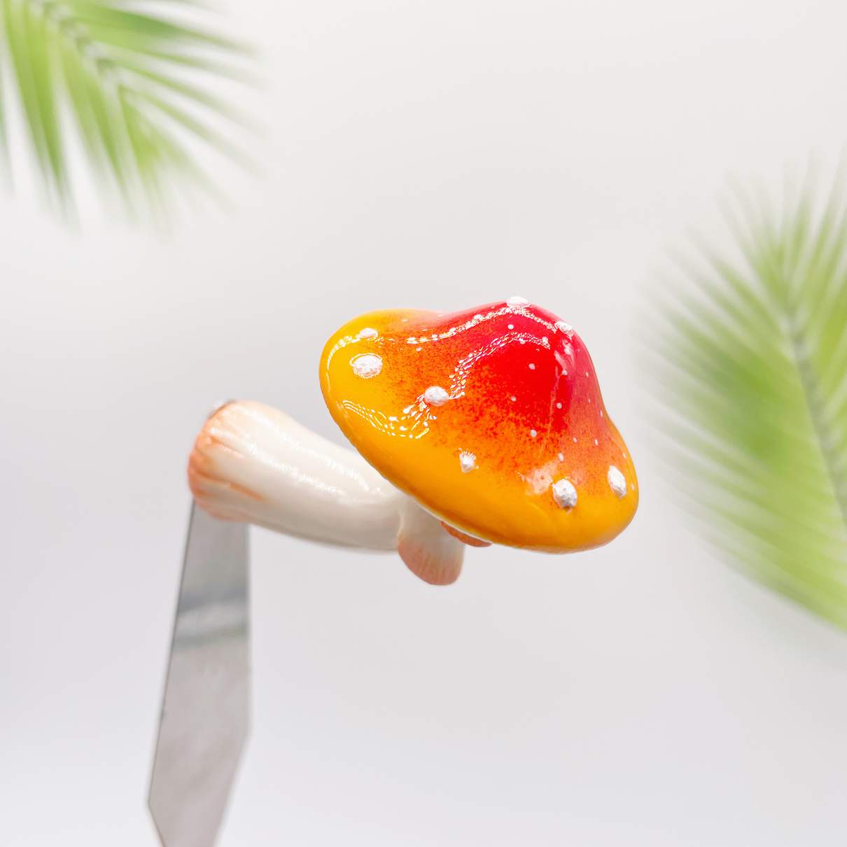 Kühlschrankmagnet mit Pilz-Farbverlauf, Rot-Orange