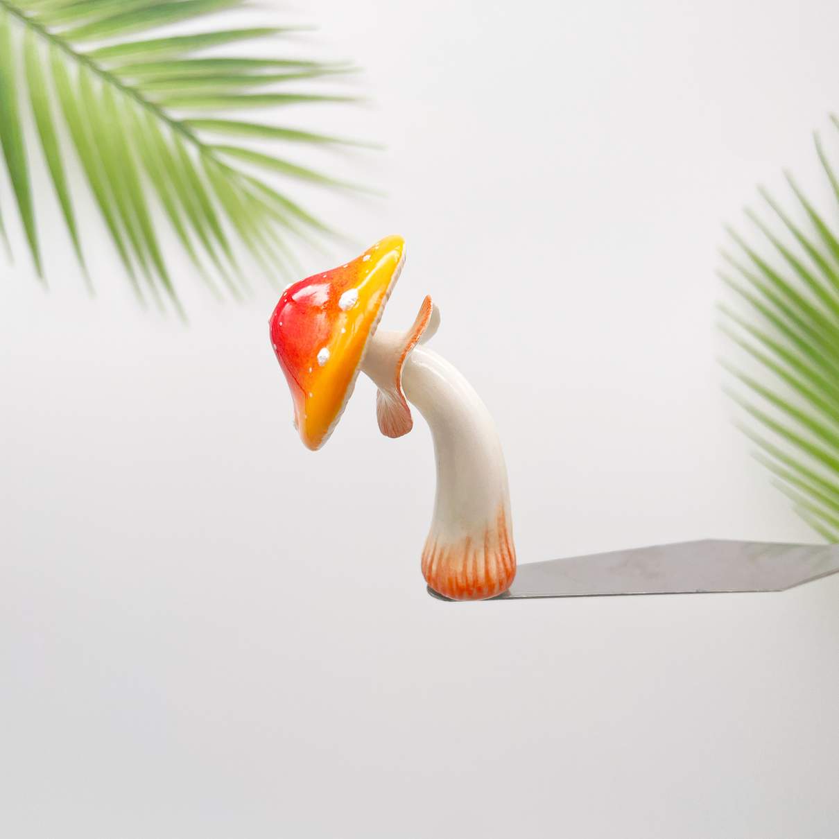 Kühlschrankmagnet mit Pilz-Farbverlauf, Rot-Orange