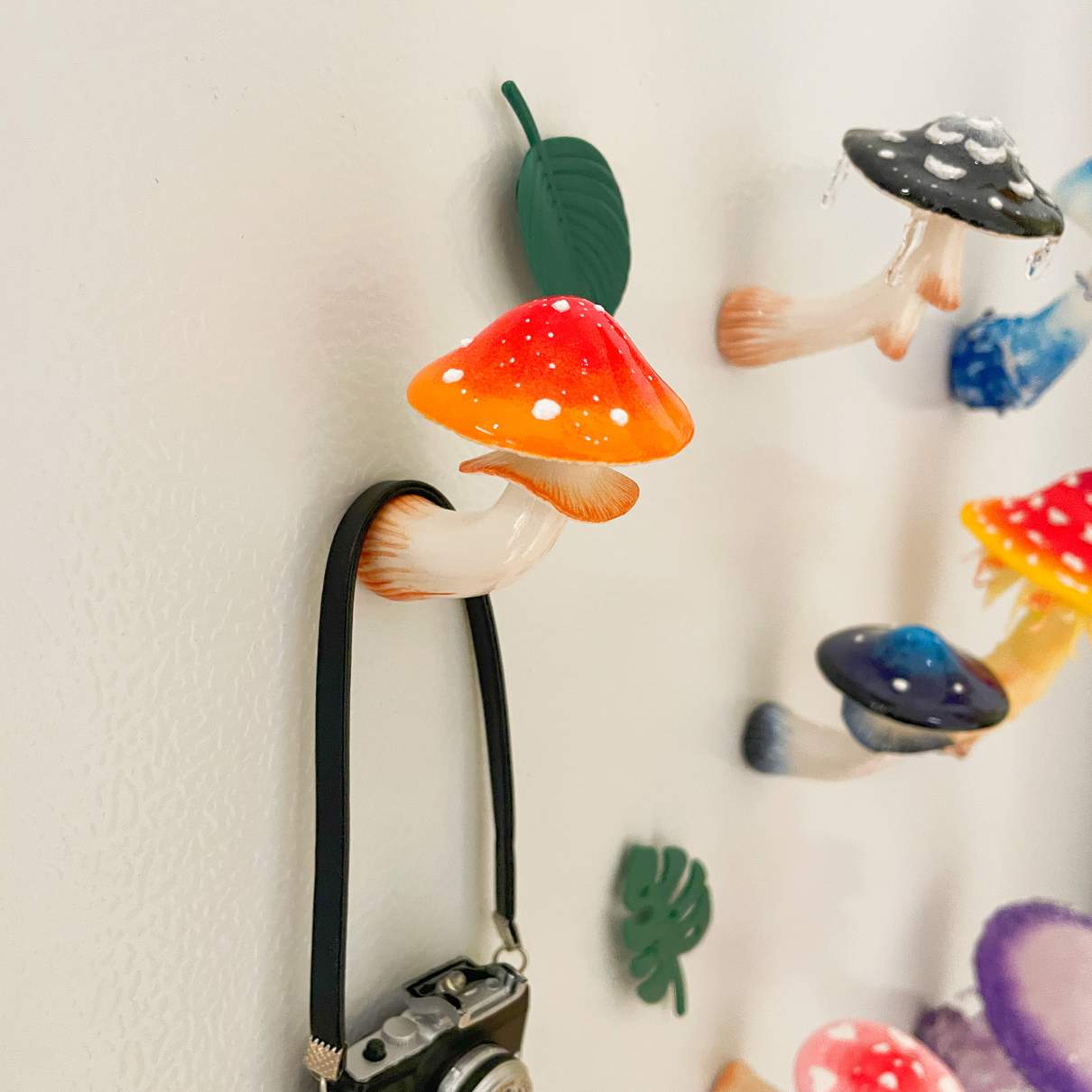 Kühlschrankmagnet mit Pilz-Farbverlauf, Rot-Orange