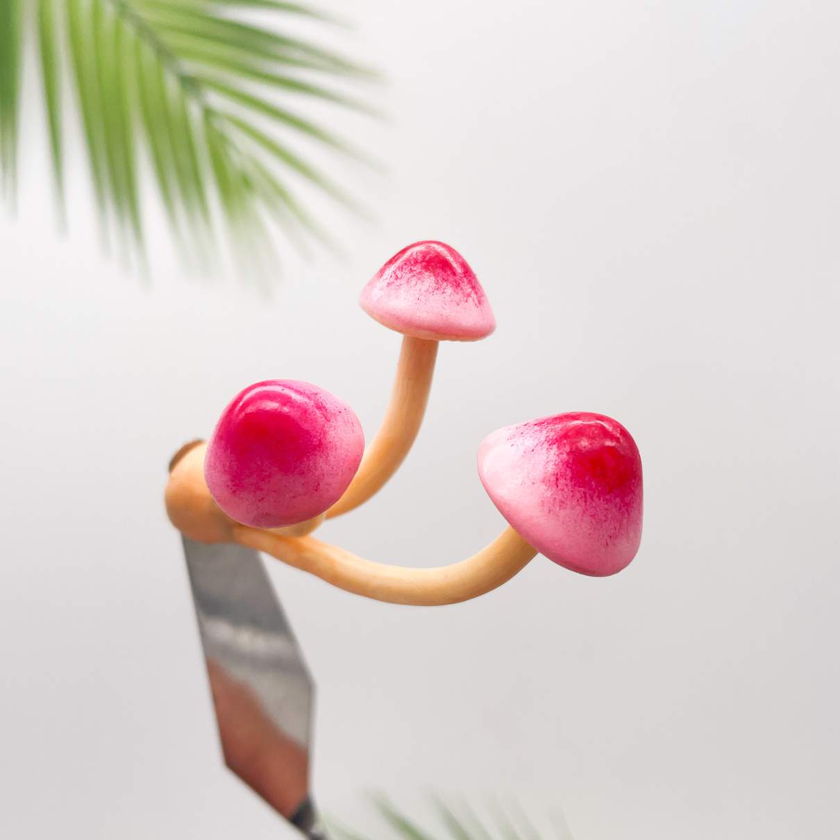 Realistic Pink Triple Mushroom